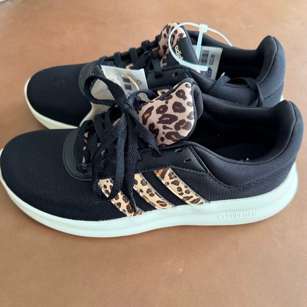 Adidas Lite Racer 4.0 Women’s 8 Black Leopard Print Running Shoes New With Tags